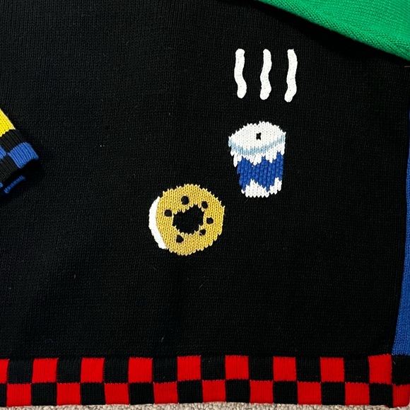 Vintage Berek Cardigan New York NYC Theme Medium Kitsch Novelty - small flaws - Picture 10 of 14